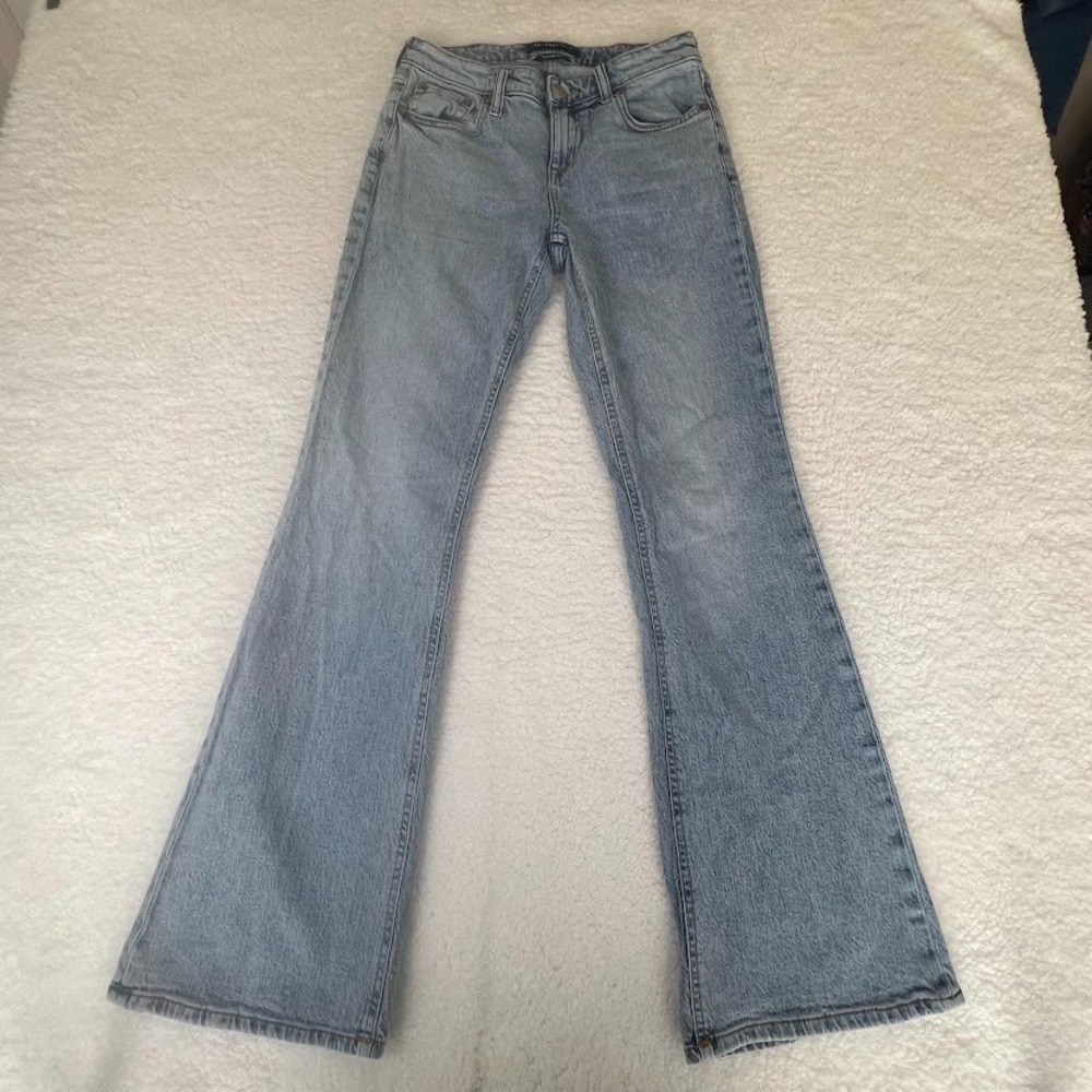 Aeropostale Flare Jeans Womens 4 Light Wash Mid Rise‎ Bell Bottom Denim Pants